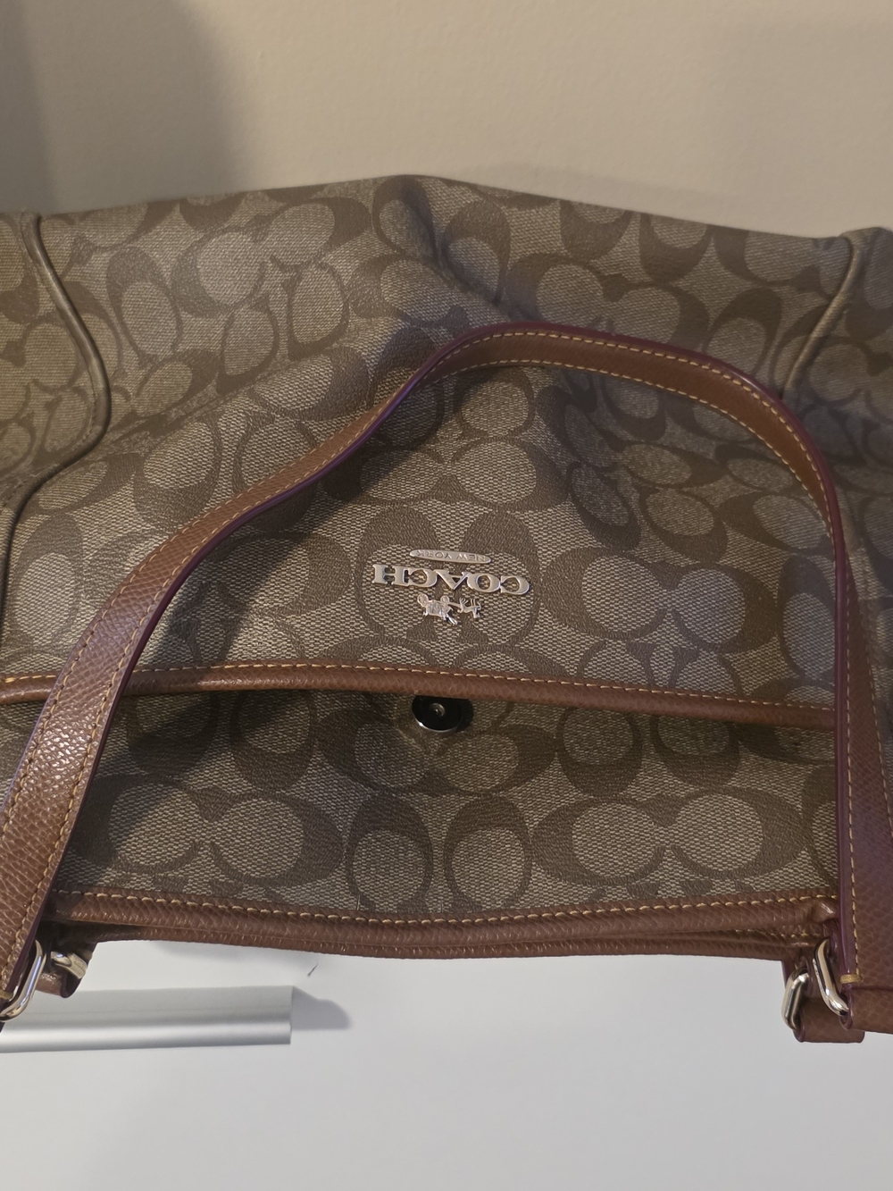 Coach Signature Canvas Tote Bag in Brown